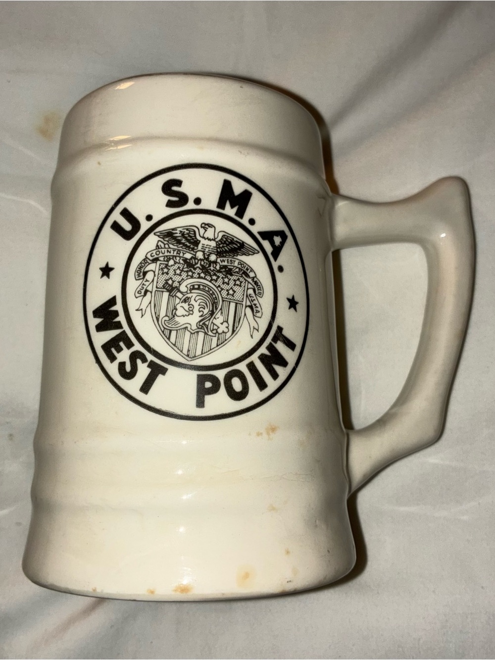 Vintage U.S.M.A. West Point Ceramic Stein Mug Collectible